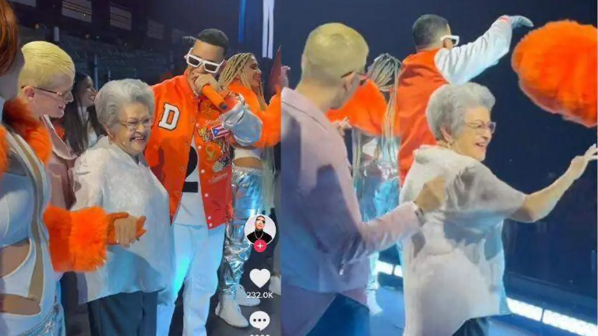 Abuelita baila con Daddy Yankee en uno de sus conciertos en EU 